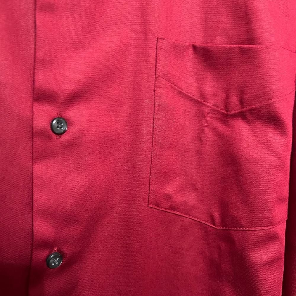 Van Heusen Dress Shirt 19 37/38 Red NEW Tall No Iron Button Down Professional - Picture 10 of 11